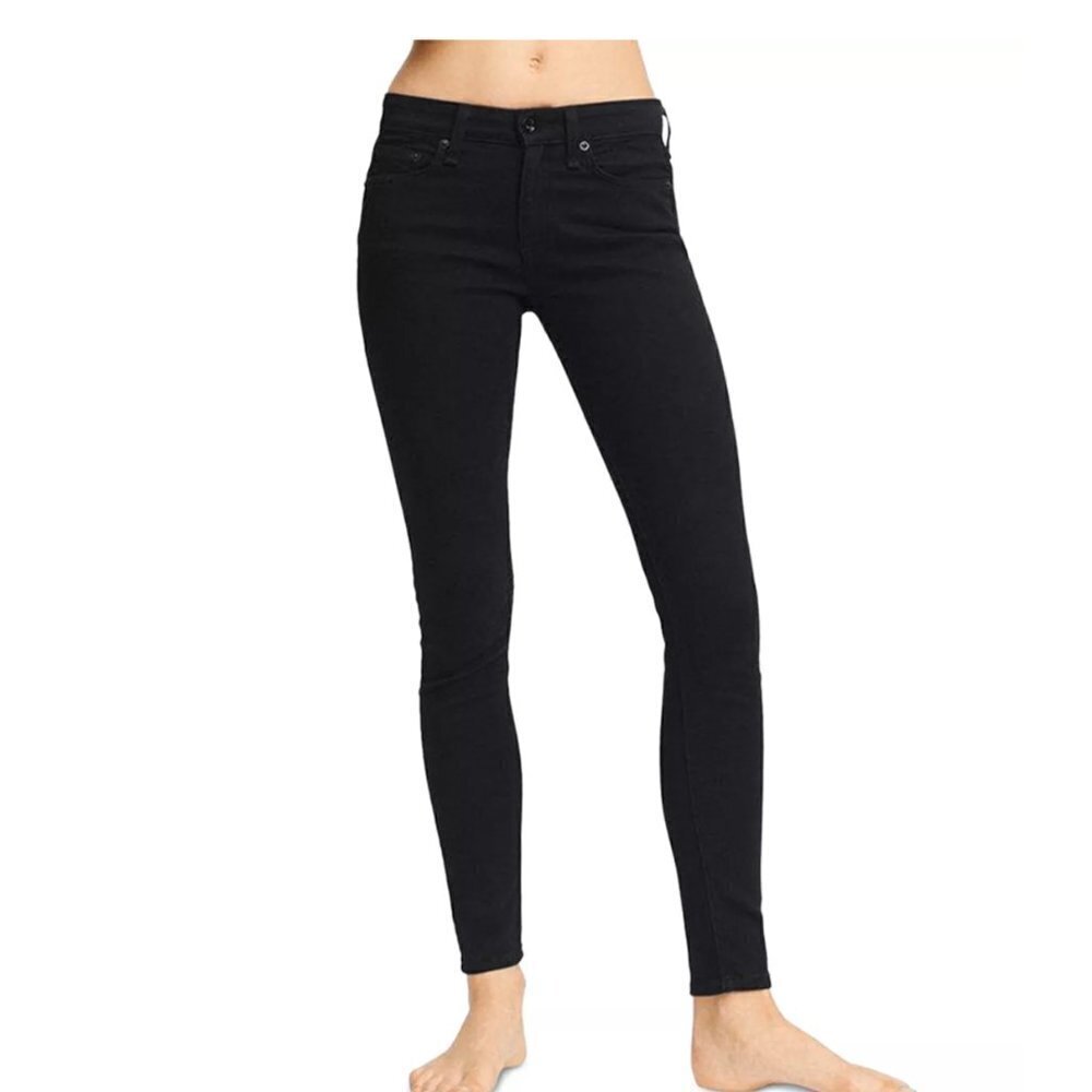 Rag & Bone Mid Rise Skinny Jean Black D79